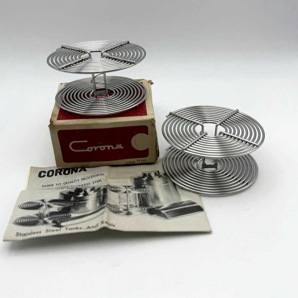 (2) Vtg Stainless Steel 35mm Film Reel 36 EXP‎ 35MM Dark Room Japan - Unused